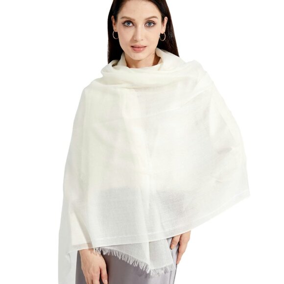 Buttery-Soft Cashmere Wrap Shawl 75x35 Lightweight Travel Stole